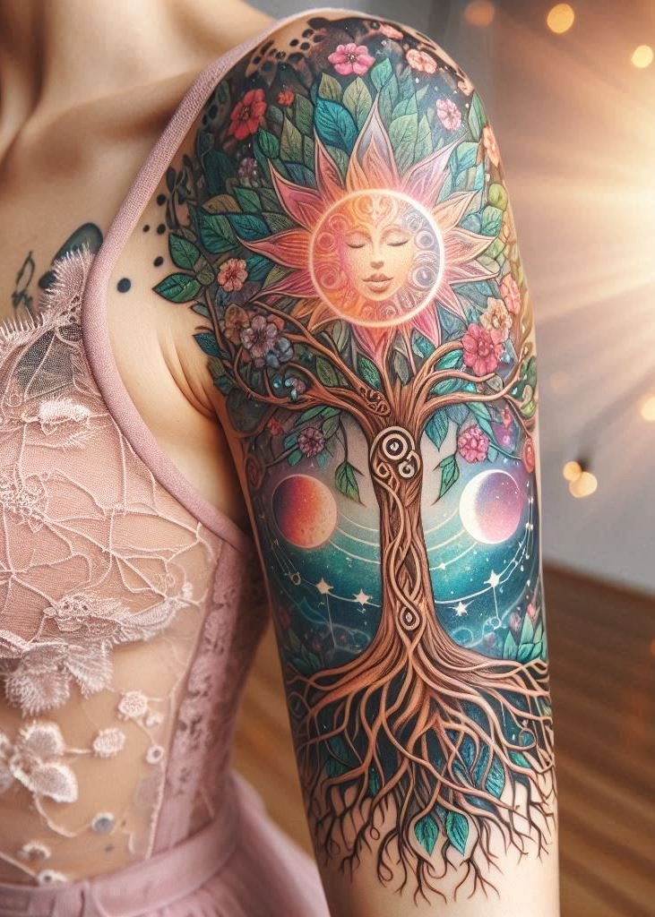 Rooted in mysticism and growth, Tree of Life tattoos are perfect for the nature-loving witch!