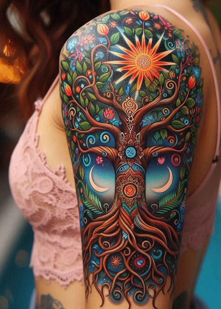 Grow with the flow of nature with Tree of Life tattoos. Ideal for those who seek to express their spiritual journey through ink!