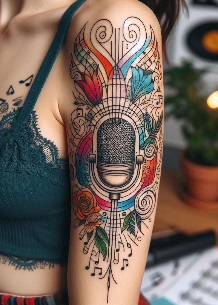 Music Tattoos: 75 Must-See Inspirations | Pocoko Feel the beat with these abstract music tattoos that blend creativity and melody. Perfect for those who want their love for music to show in every detail!