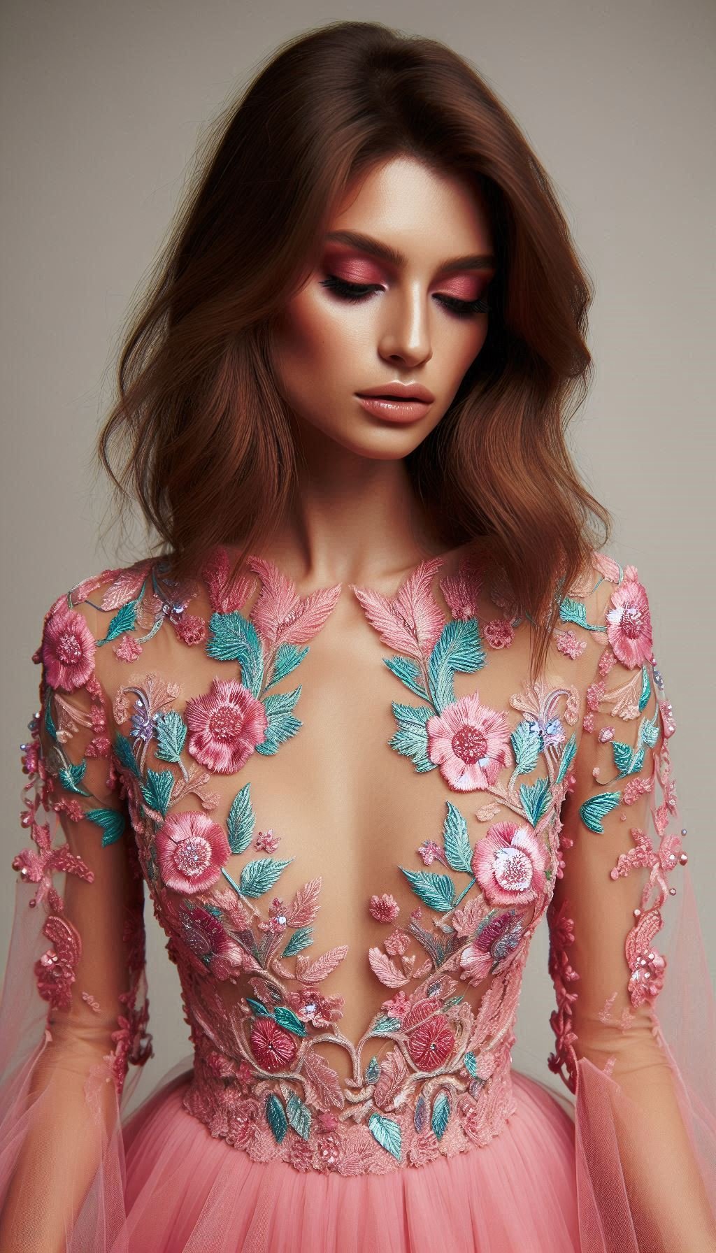 Step out in style with this Babilicious floral lace dress in pink and peach. It's a charming blend of elegance and whimsy!