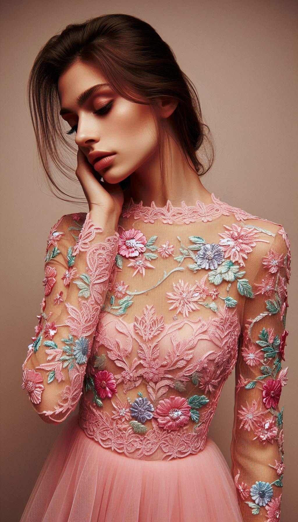 Add a touch of elegance to your wardrobe with this Babilicious floral lace dress. Pink and peach hues create a dreamy look!