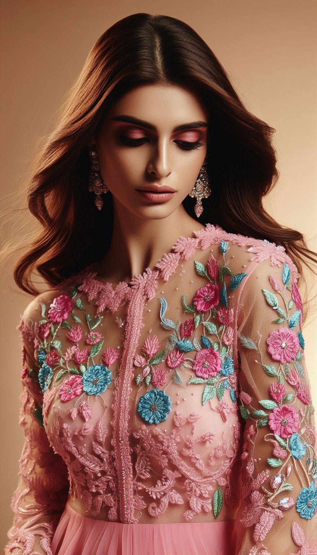 Step into a world of elegance with this Babilicious pink and peach floral lace dress. It's simply enchanting!