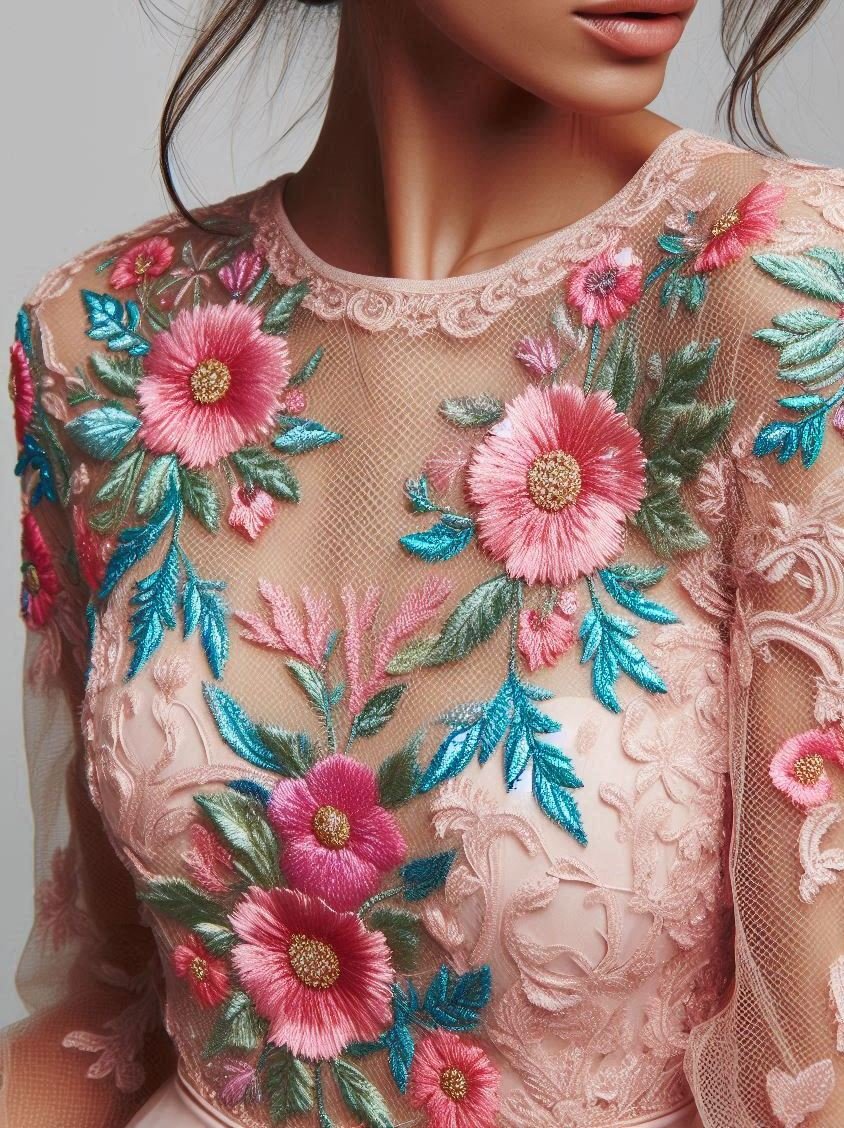 This Babilicious dress in pink and peach floral lace is a showstopper. Perfect for adding a touch of elegance to any event!