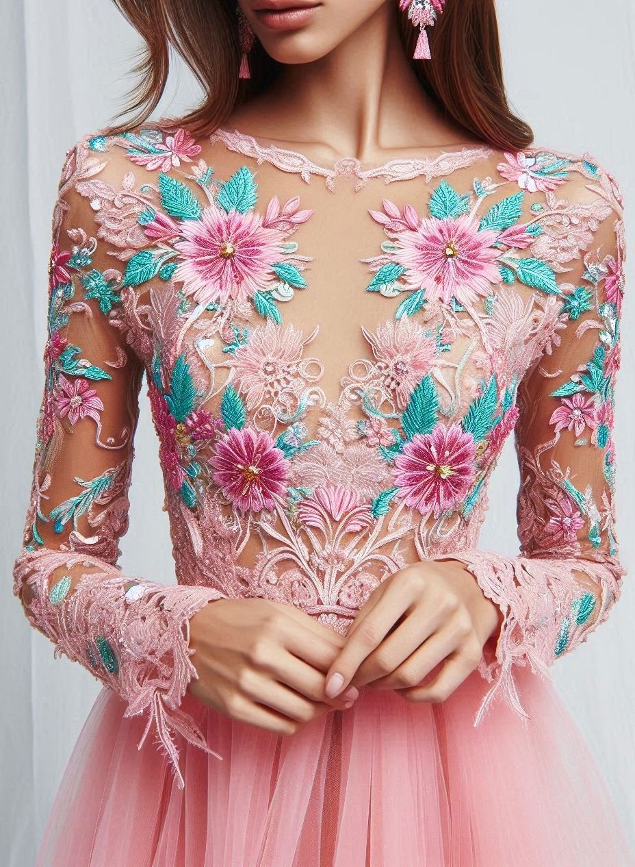 Add a touch of elegance to your wardrobe with this Babilicious floral lace dress. Pink and peach hues create a dreamy look!