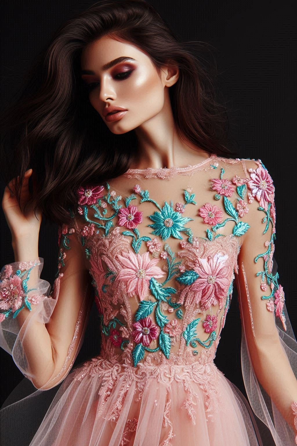 Transform into a vision of elegance with this pink and peach floral lace dress. Babiliciously perfect for making a statement!