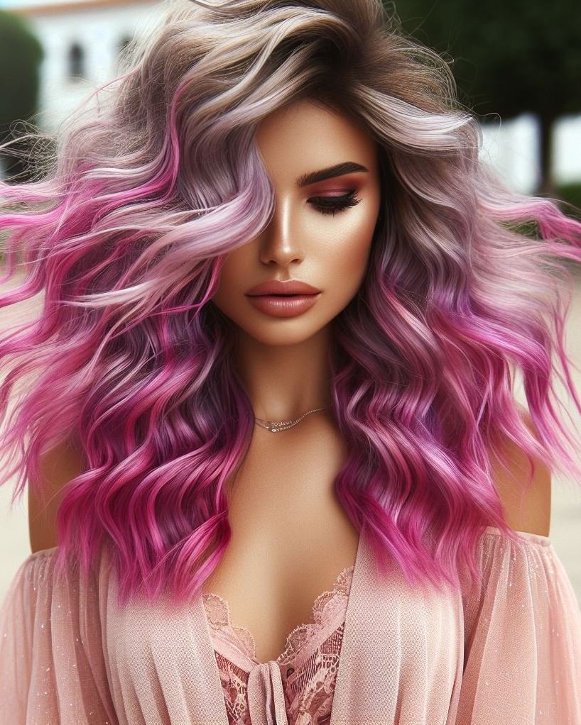 Sweeten up your style with bubblegum pink ombre hair. A fun and fresh color trend that’s sure to stand out!