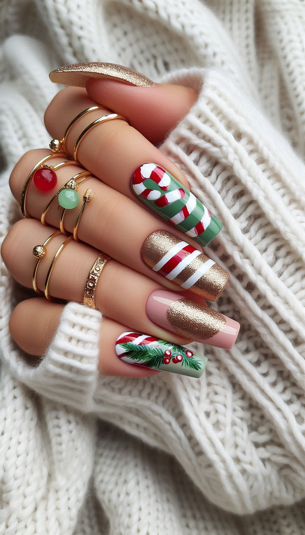 Make your nails as festive as your tree with these Christmas decoration-inspired designs. It's time to shine bright this holiday season!