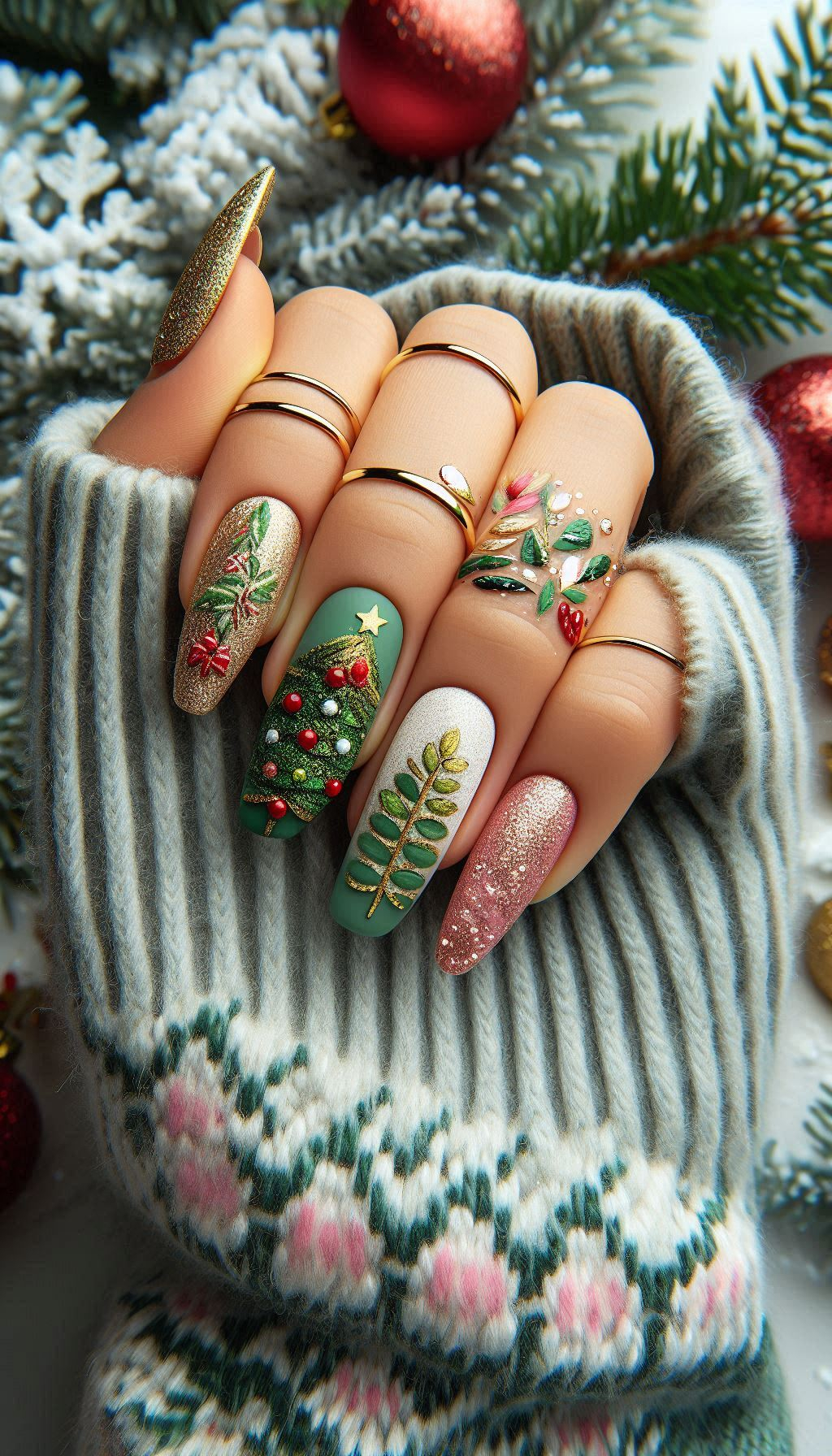 Why should the tree have all the fun? Adorn your nails with these merry Christmas decoration designs for a festive flair.