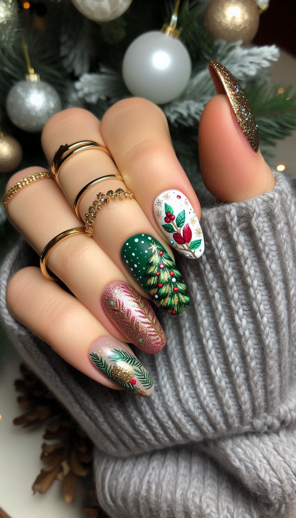 Bring the magic of Christmas decorations to your manicure! These designs are sure to make your nails the star of the holiday season.