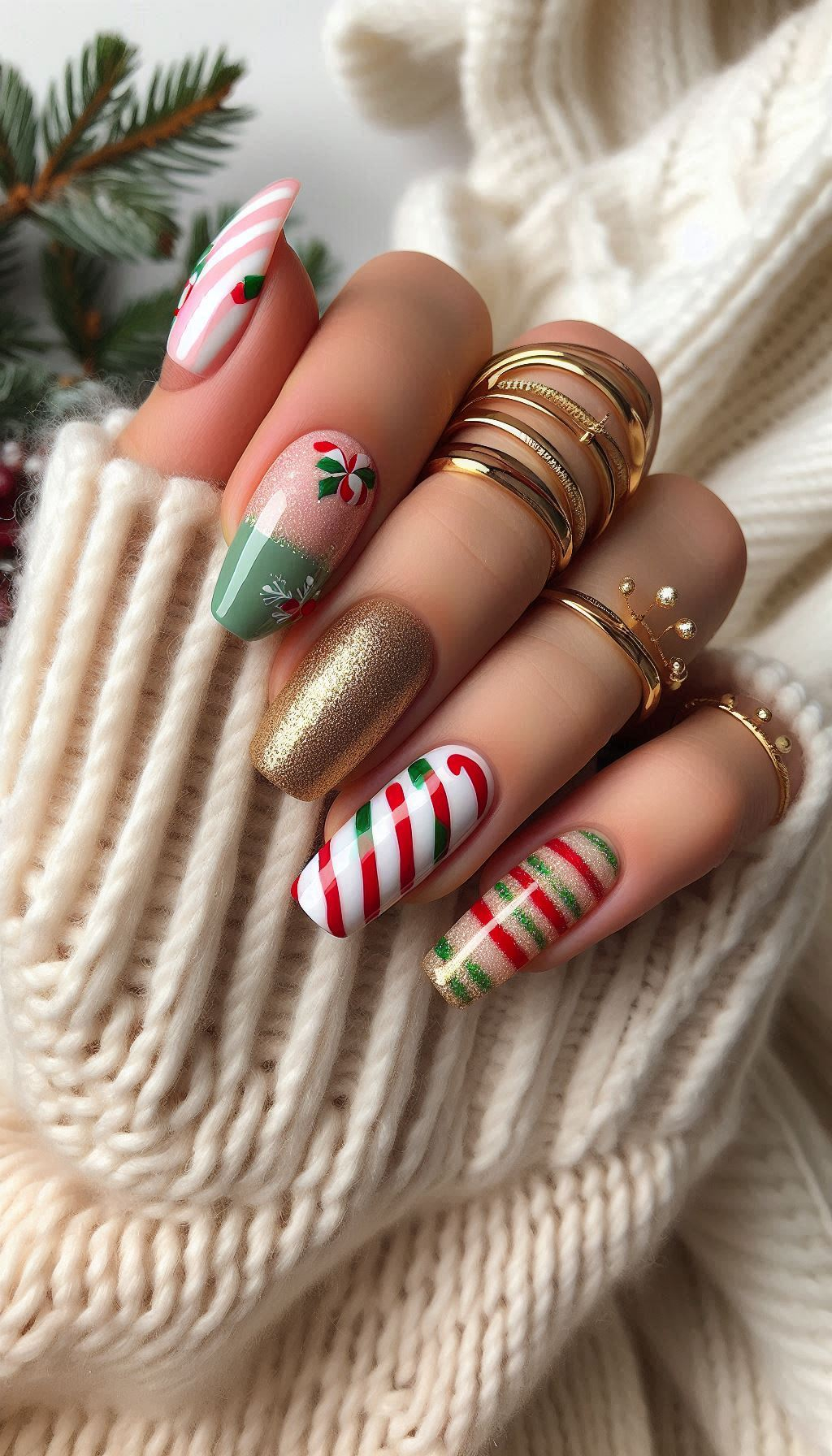 Get your nails holiday-ready with these Christmas decoration themes. Think twinkling lights, baubles, and all things merry!