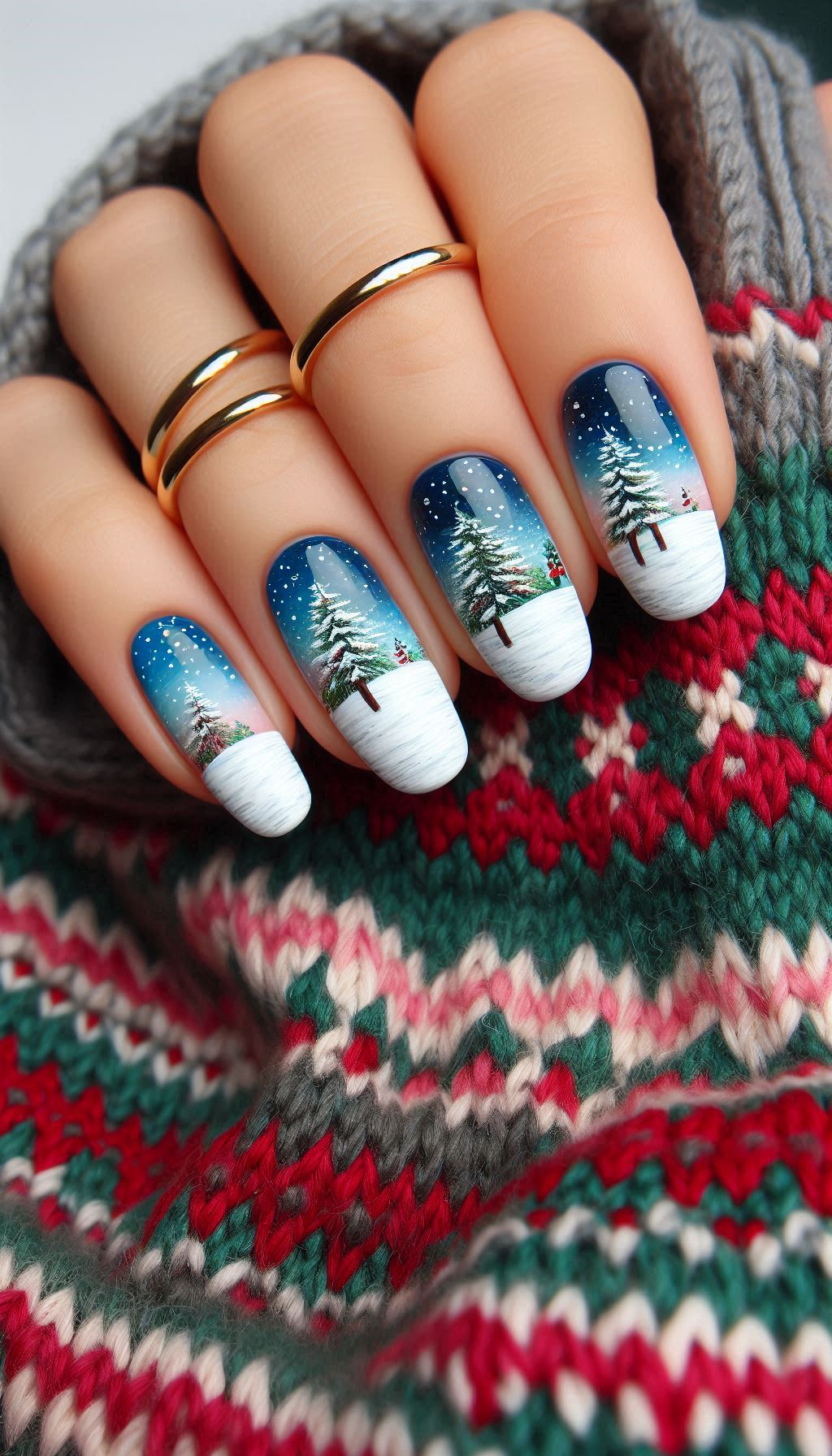 Let your nails twinkle like a snowy night with these Christmas snowfall designs. Perfect for capturing the enchantment of winter!