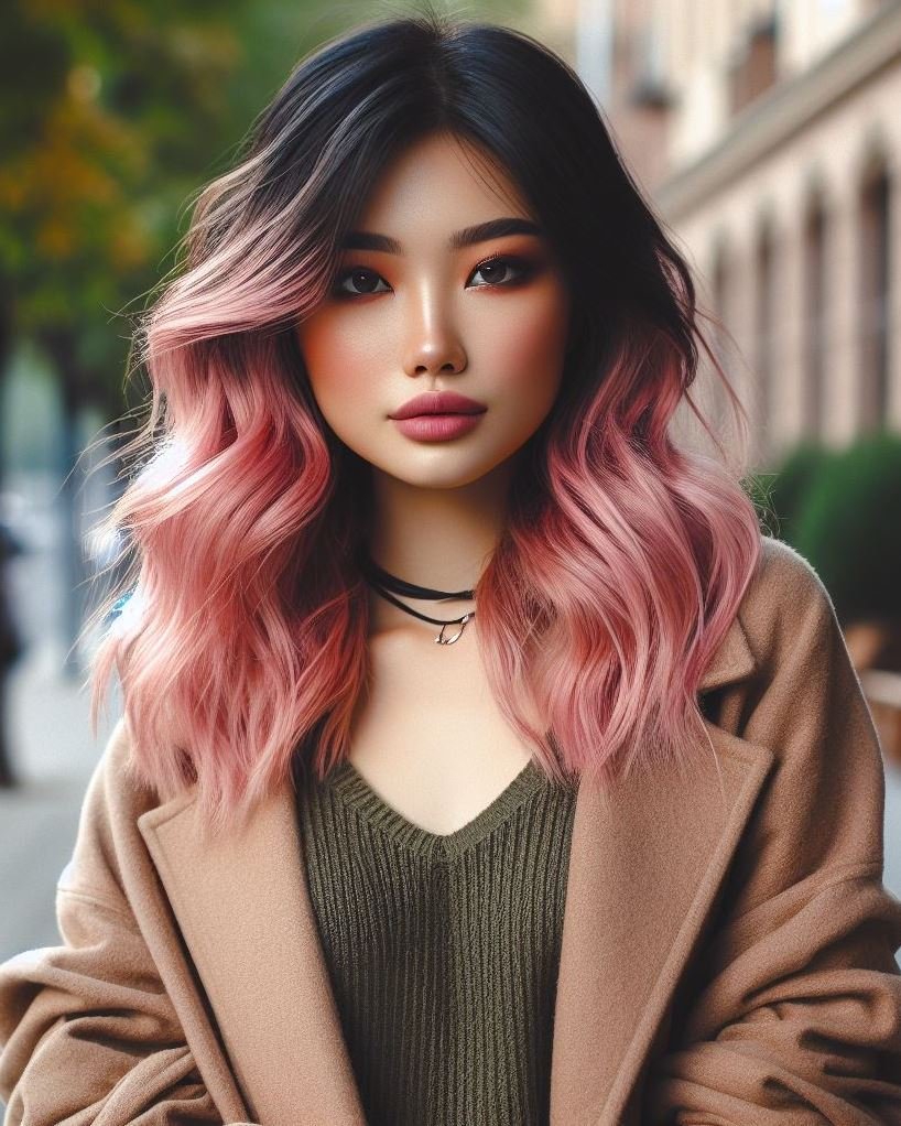 Add a touch of whimsy to your look with dusty pink hair color. Delicate, chic, and effortlessly beautiful!