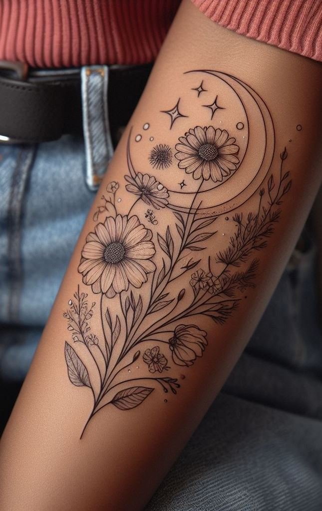 Floral tattoos that bloom with creativity. Elegant, timeless, and always stylish!