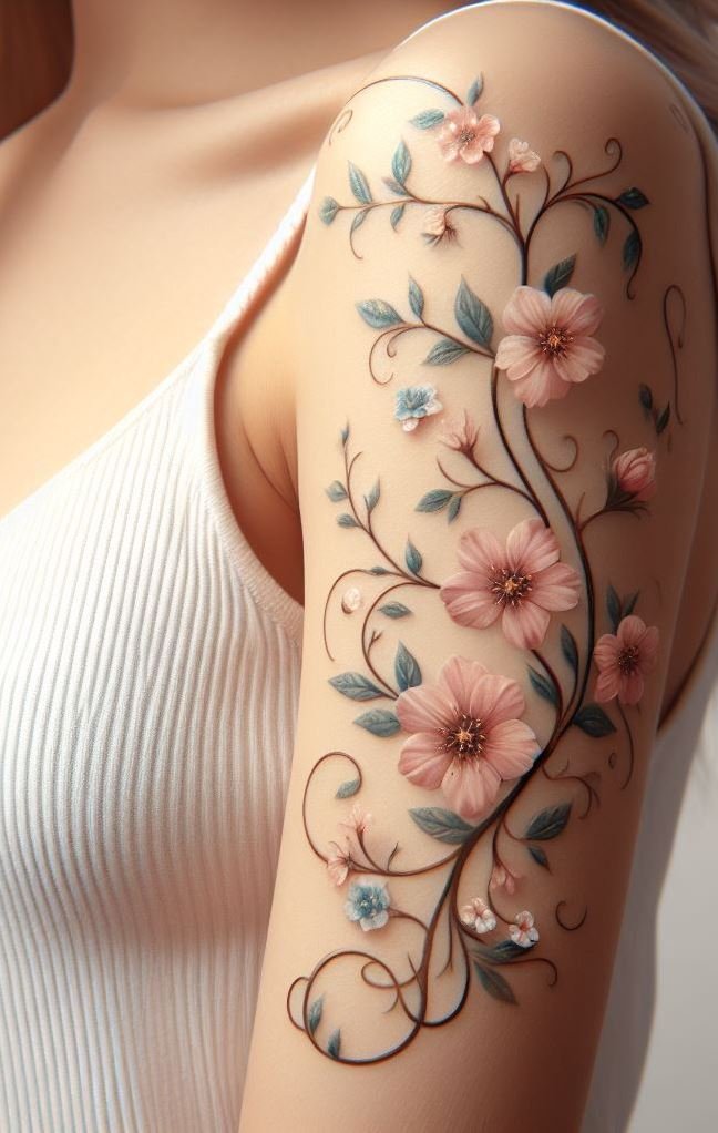 Floral tattoos that make a statement. Perfect for those who want to wear nature’s beauty on their skin!