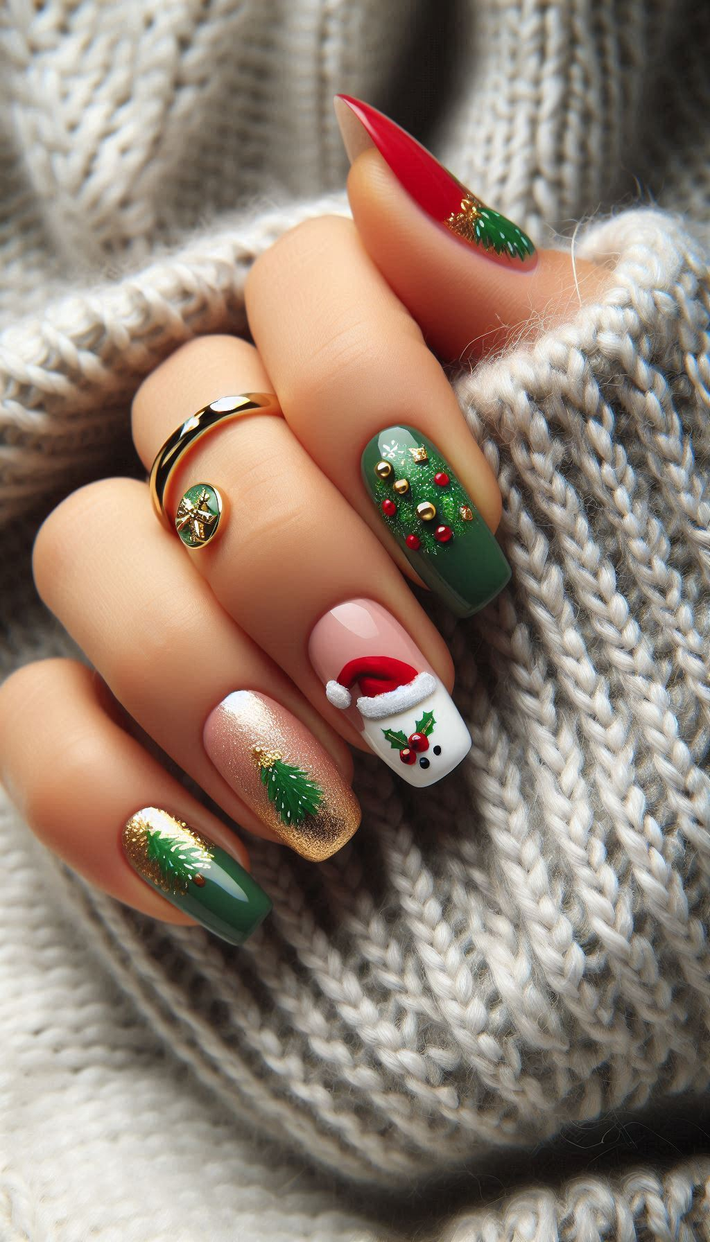 Christmas Nail Art Ideas: Deck your nails with Santa Claus cheer! These designs are perfect for spreading holiday joy from your fingertips to your toes.