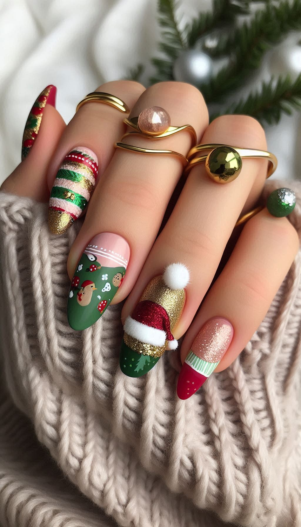 Santa's coming to town... on your nails! These Santa-themed designs are sure to add some holiday cheer to your fingertips.