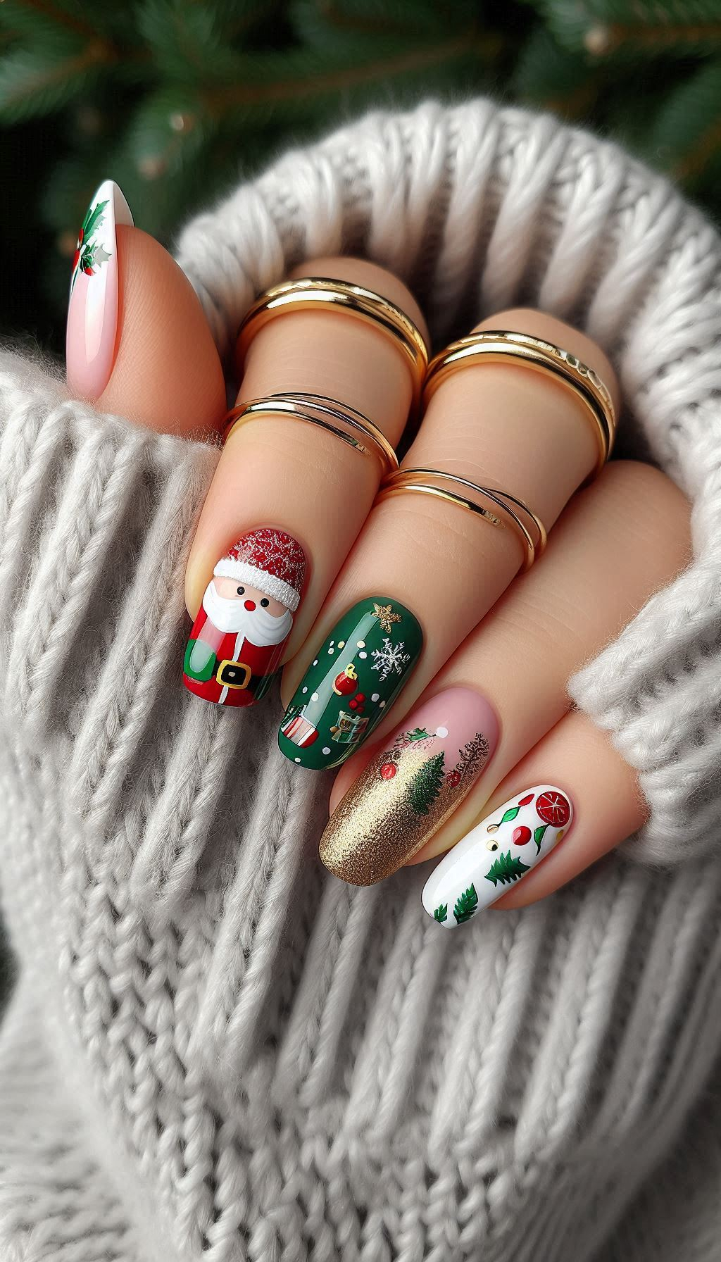 Ho, ho, ho! Deck your nails with Santa Claus-themed art for a touch of festive fun and jolly good cheer this Christmas