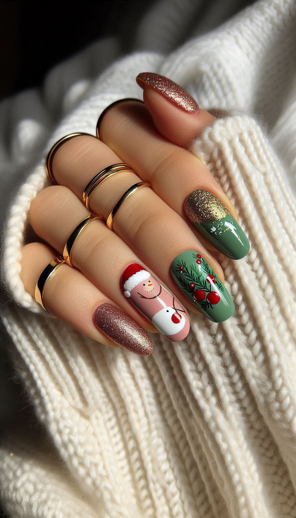 Unwrap some holiday cheer with Santa Claus-themed nail art. These designs are as jolly as the big man himself!