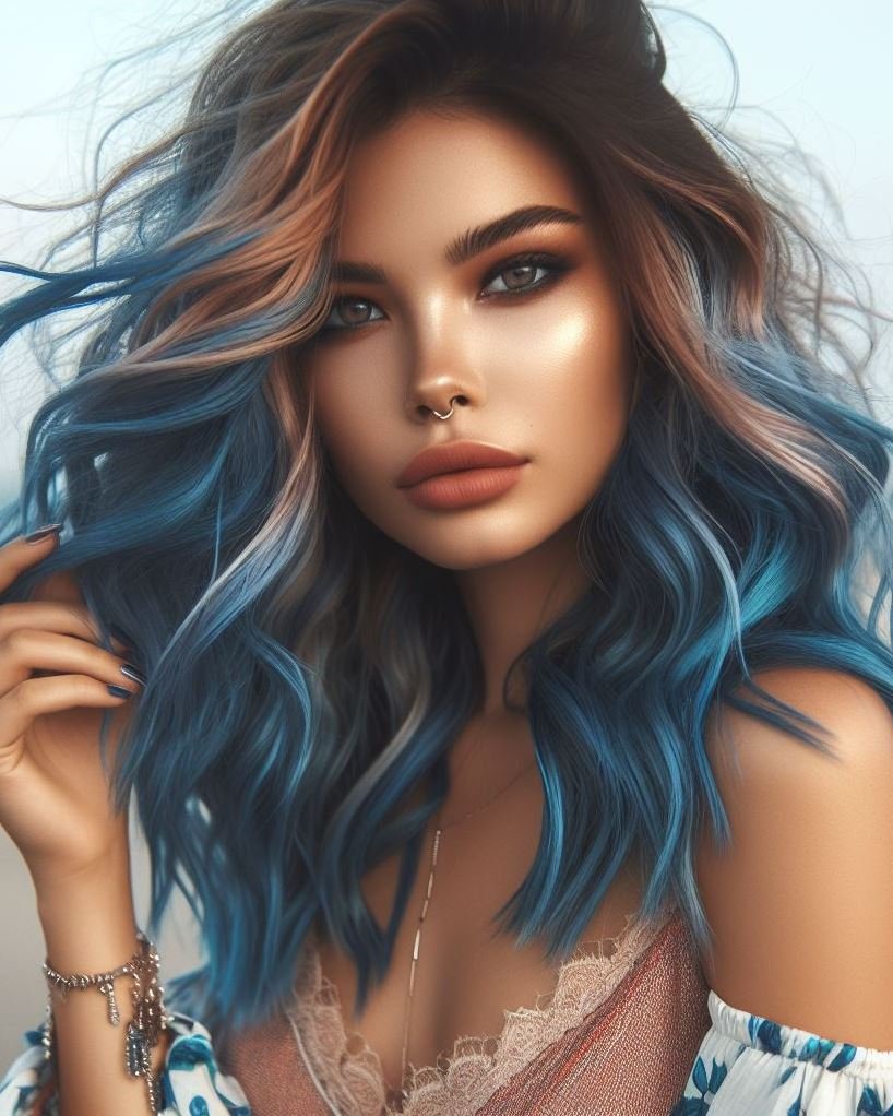 Add a touch of magic to your style with silver electric blue hair. A striking blend that’s sure to impress!