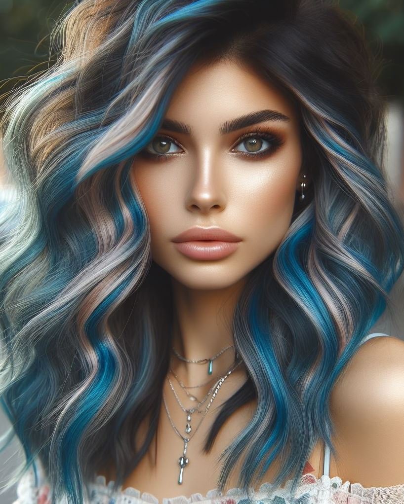 Get ready to dazzle with silver electric blue hair. This electrifying trend is perfect for making a stylish statement!