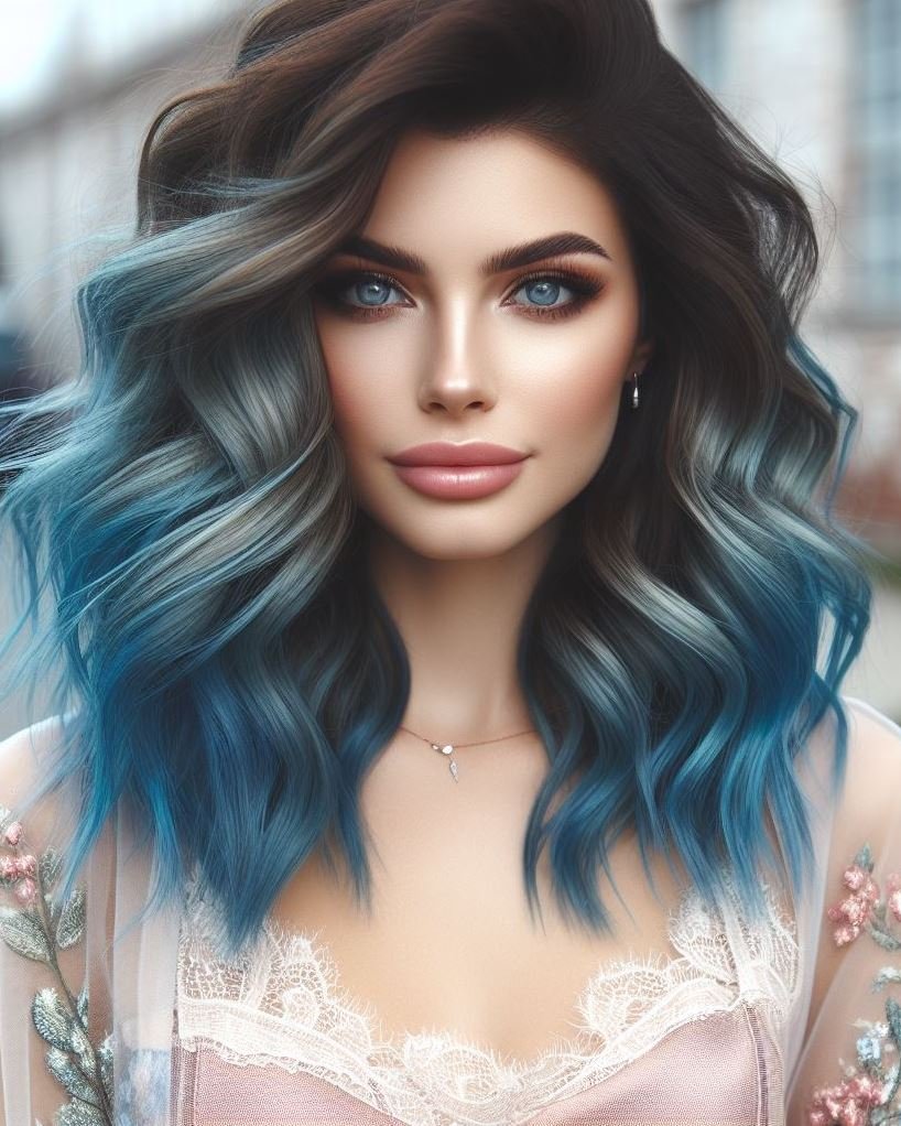Step into the spotlight with silver electric blue hair. Bold, vibrant, and oh-so-chic!