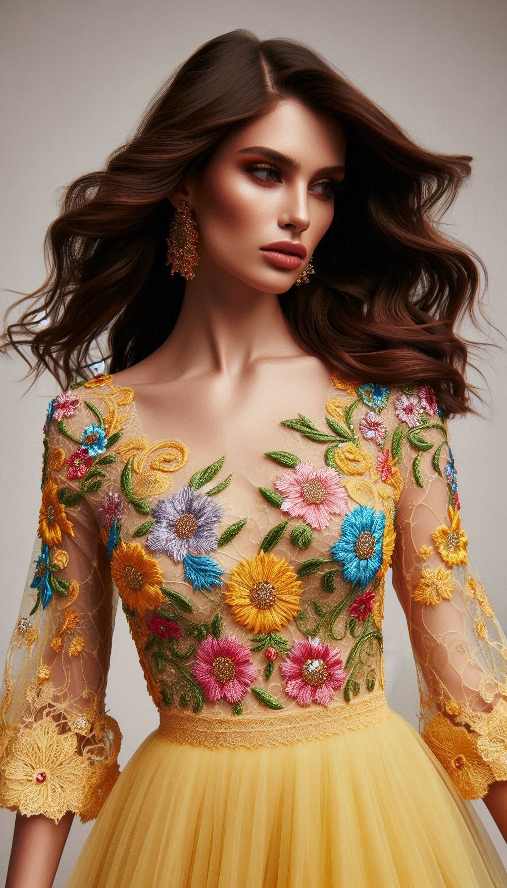 Feel fabulous in this vibrant yellow floral lace dress. It's all about embracing the sunshine and standing out with grace!