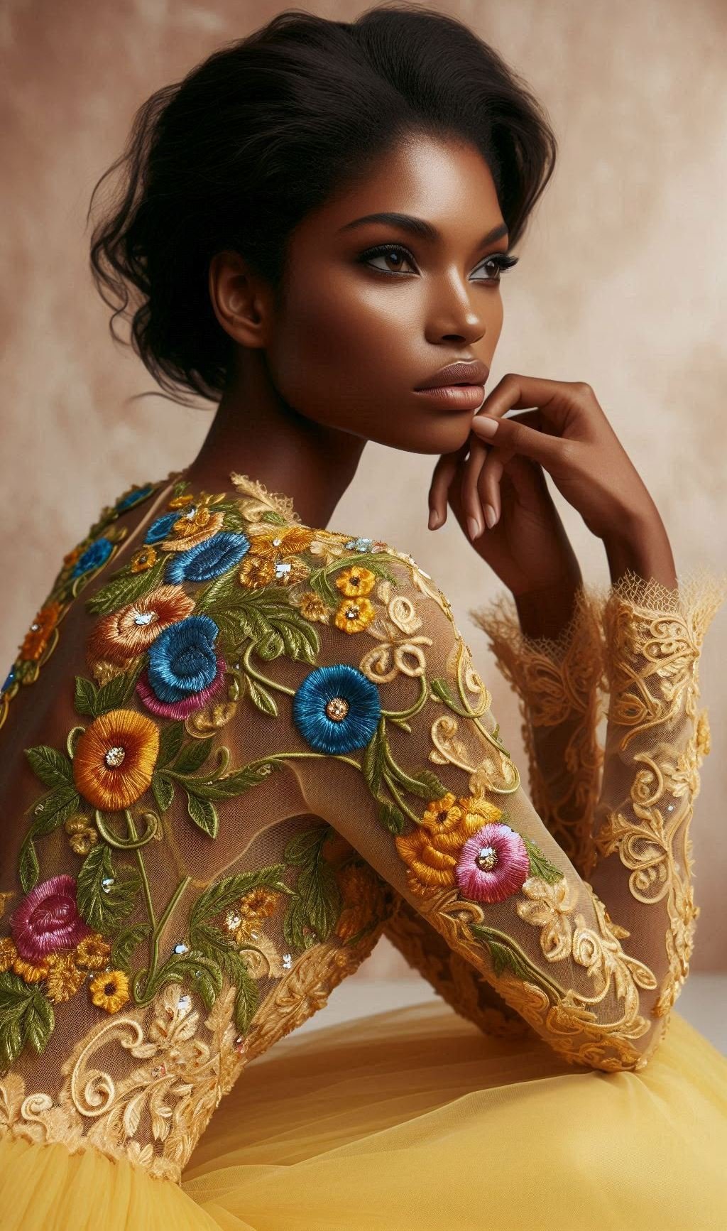 Radiate positivity in this bright yellow floral lace dress. It's the perfect way to bring a little sunshine to your wardrobe!