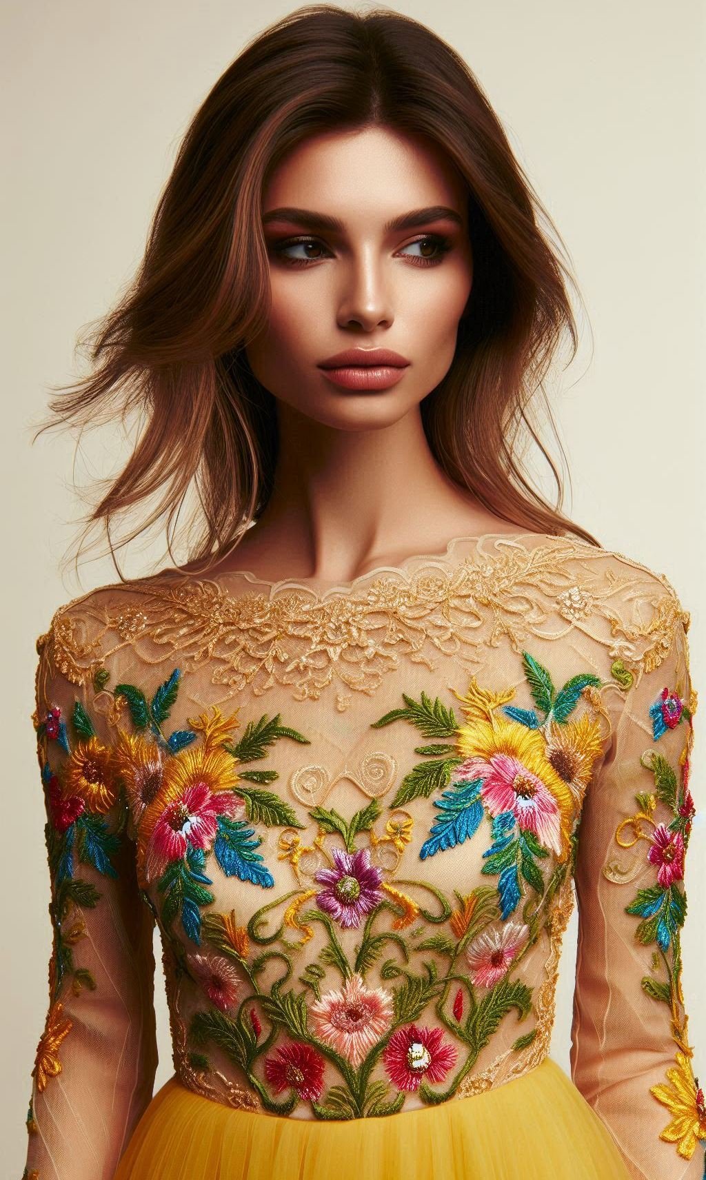 Bring a burst of sunshine to any occasion with this bright yellow floral lace embroidered dress. It's cheerful and chic!