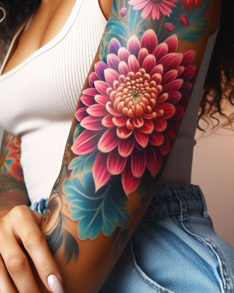 Bring the essence of November to your skin with a Chrysanthemum tattoo. These flowers symbolize resilience and joy, making them a perfect choice for your next ink!