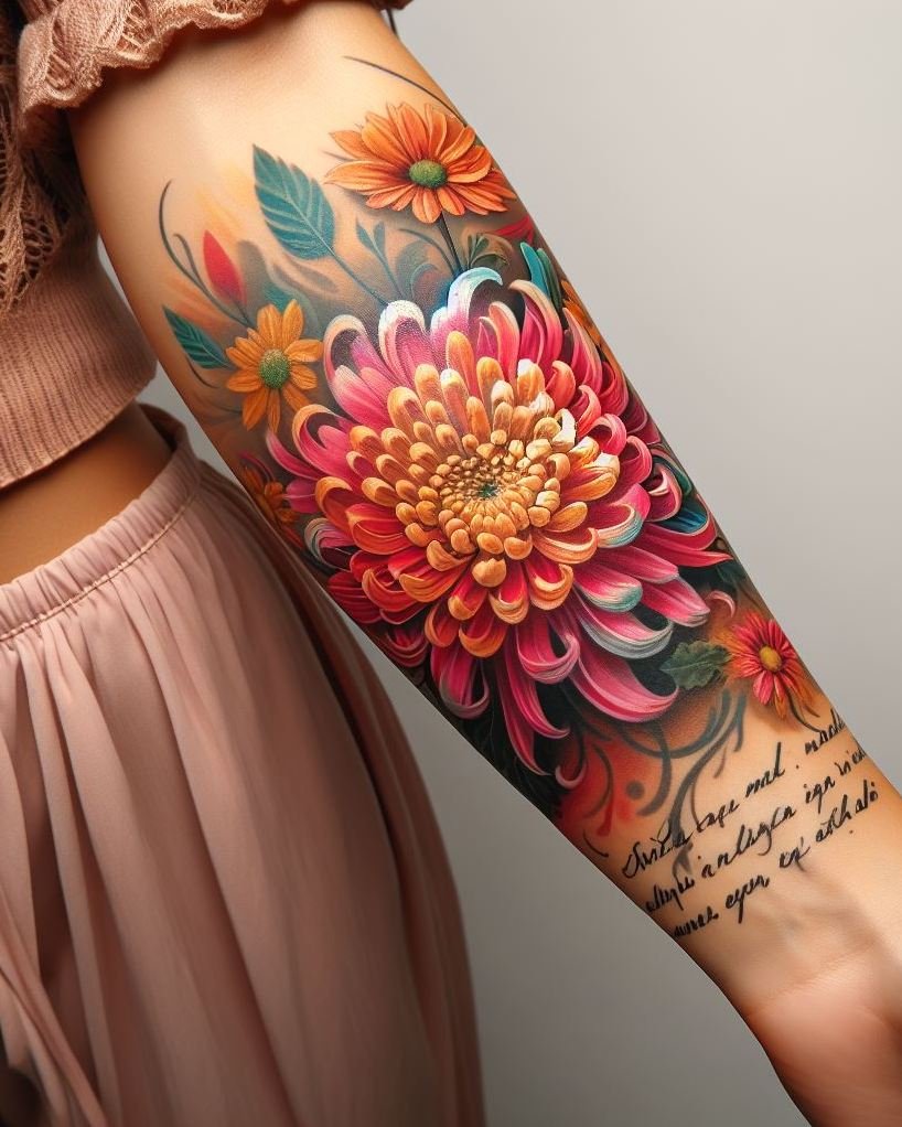 Celebrate your November birthday with a stunning Chrysanthemum tattoo. These beautiful blooms capture the essence of autumn and add a touch of sophistication to your ink!