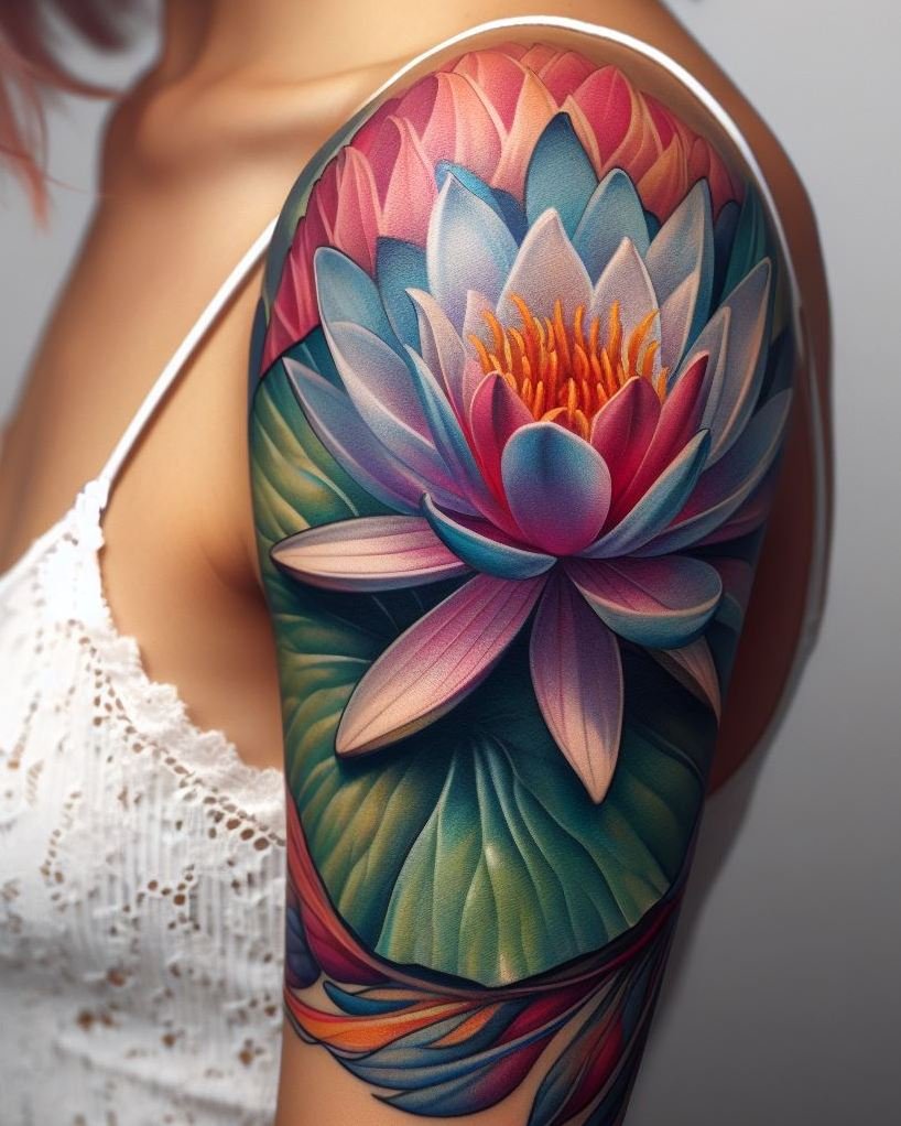Embrace the serene beauty of July with a Water Lily Pad tattoo. These elegant blooms symbolize purity and tranquility, perfect for your summer ink!