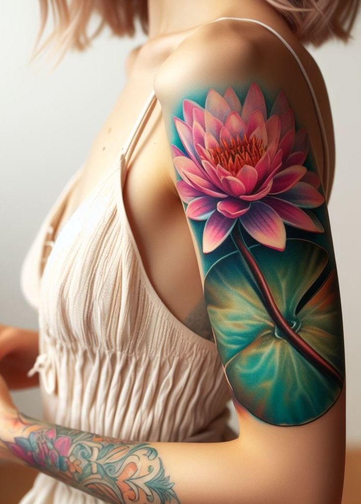 Celebrate your July birthday with a graceful Water Lily Pad tattoo. These elegant flowers are a symbol of peace and renewal, perfect for your summer ink.