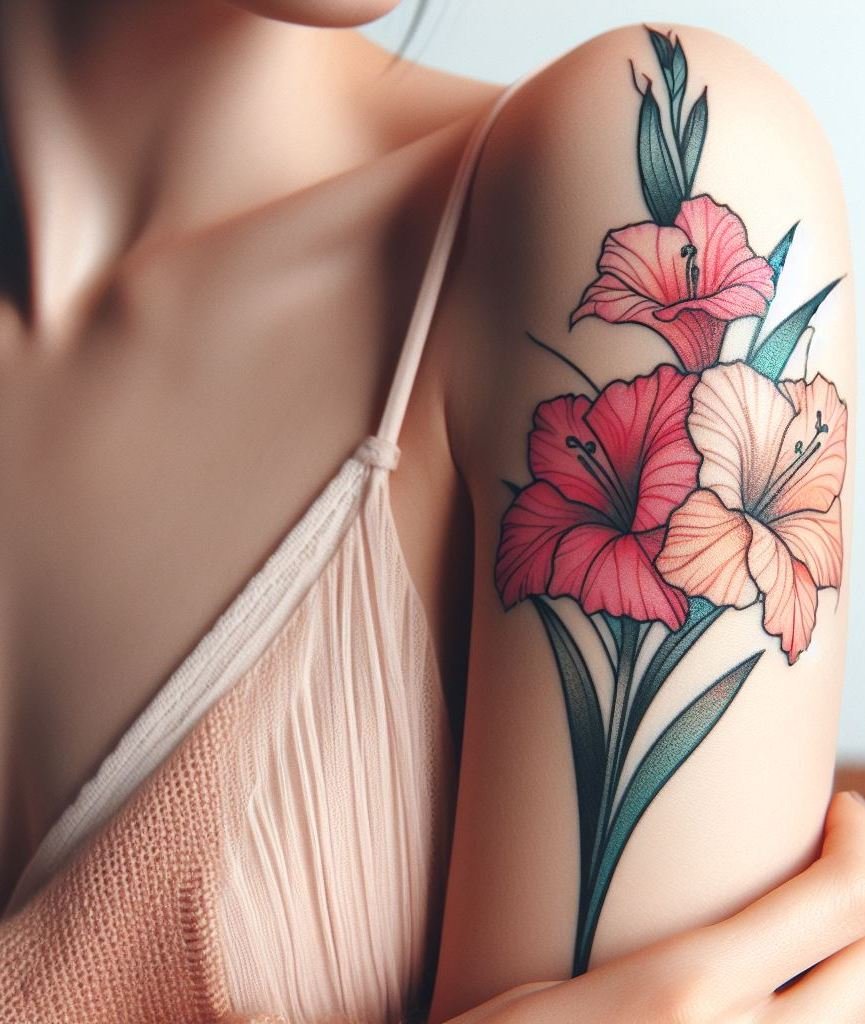 Opt for subtle beauty with a minimalist Gladiolus tattoo. Perfect for August babies, this design is a graceful nod to your birth flower!