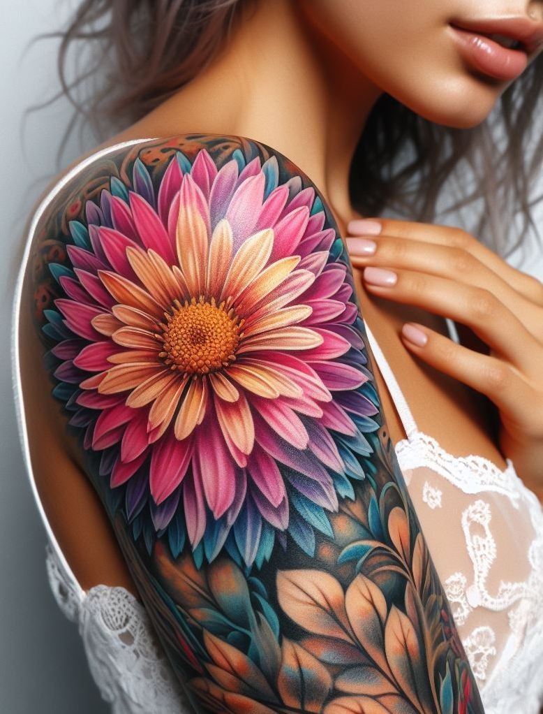 Embrace the charm of September with a single Aster tattoo. This delicate flower represents grace and beauty, adding a touch of sophistication to your ink.