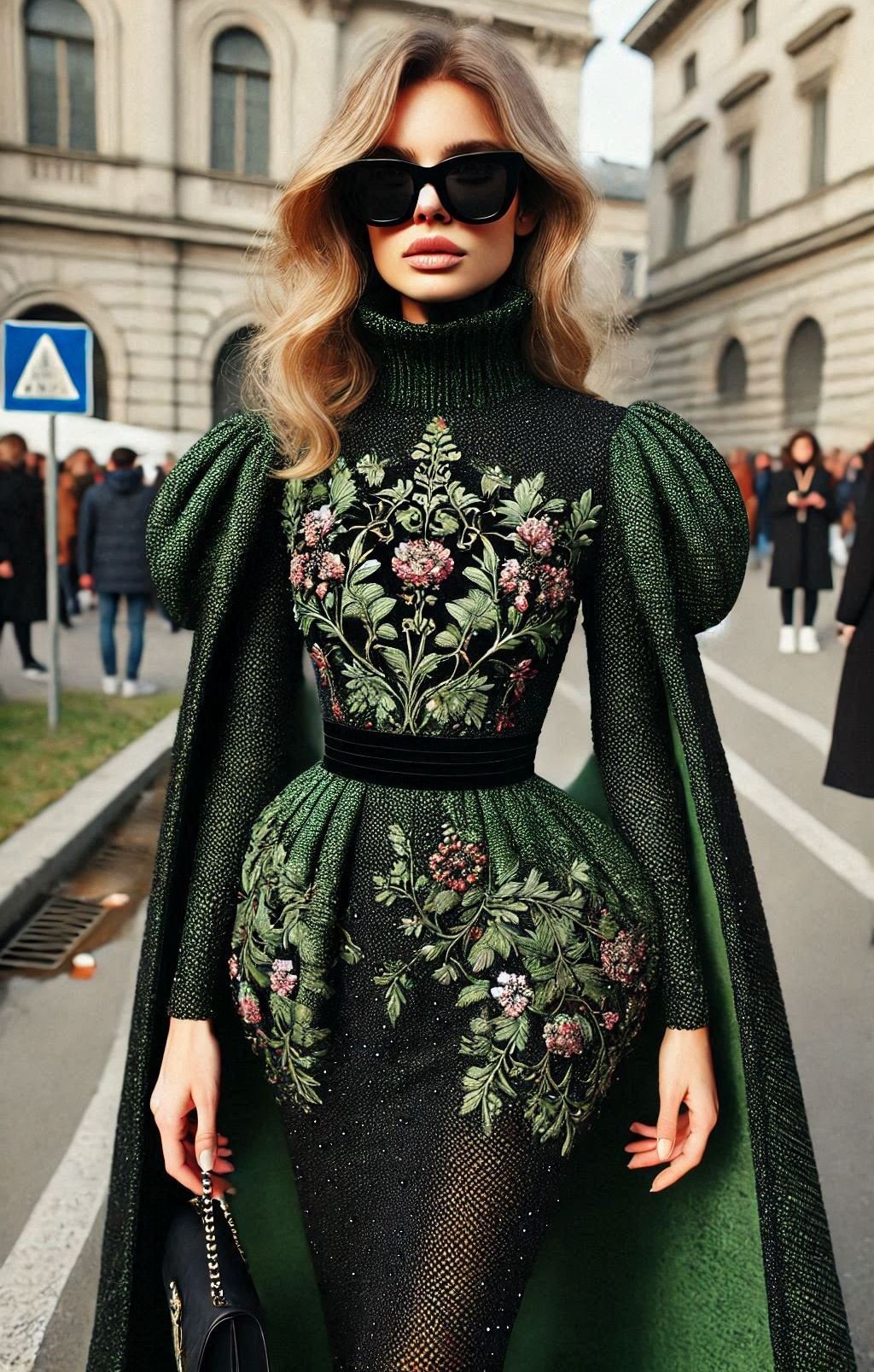 Make a statement at your next event with this green and black tweed dress. It's the perfect blend of sophistication and style.