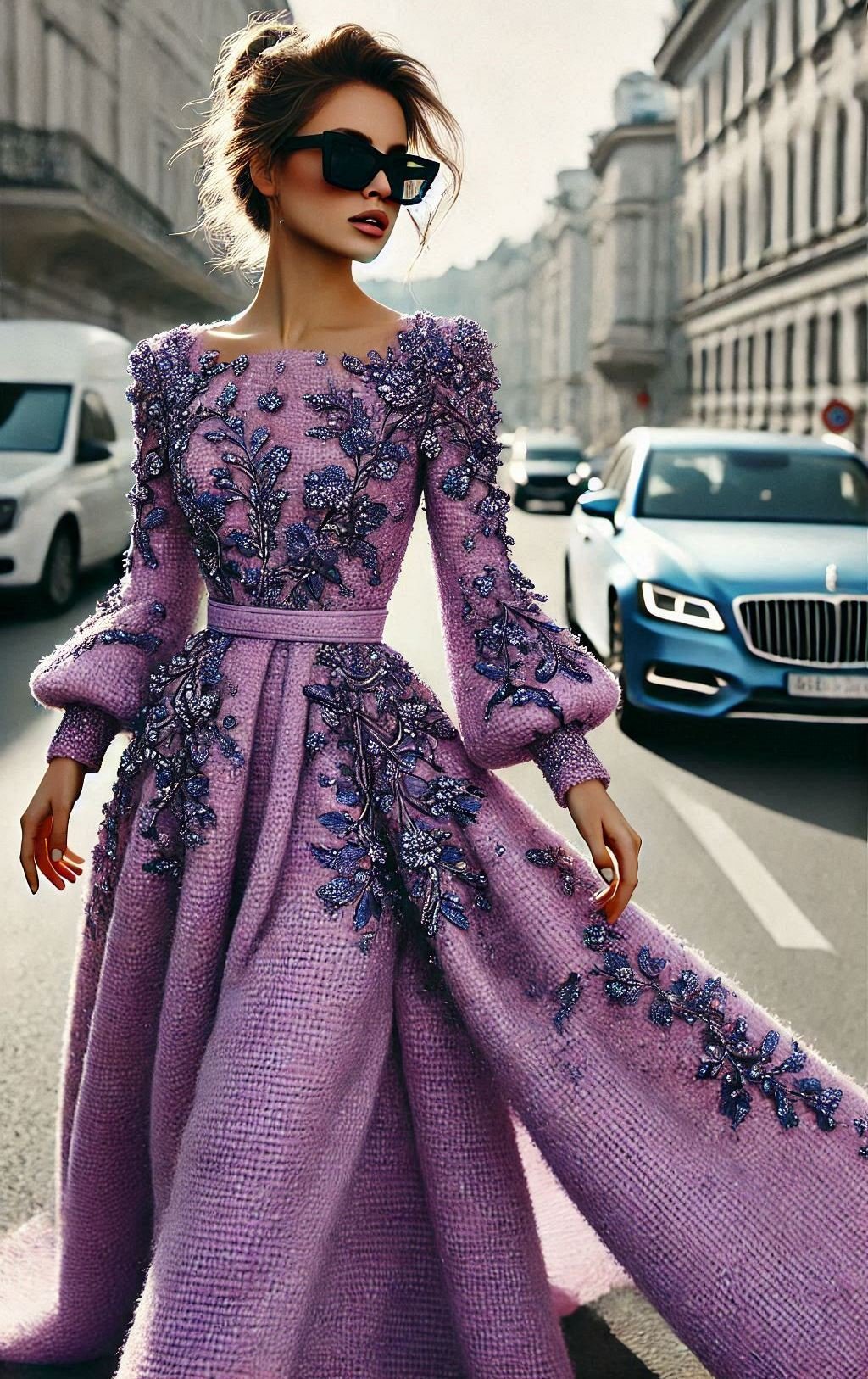 Step up your fashion game with this sophisticated lavender tweed dress. Ideal for any special occasion, it’s a timeless classic.