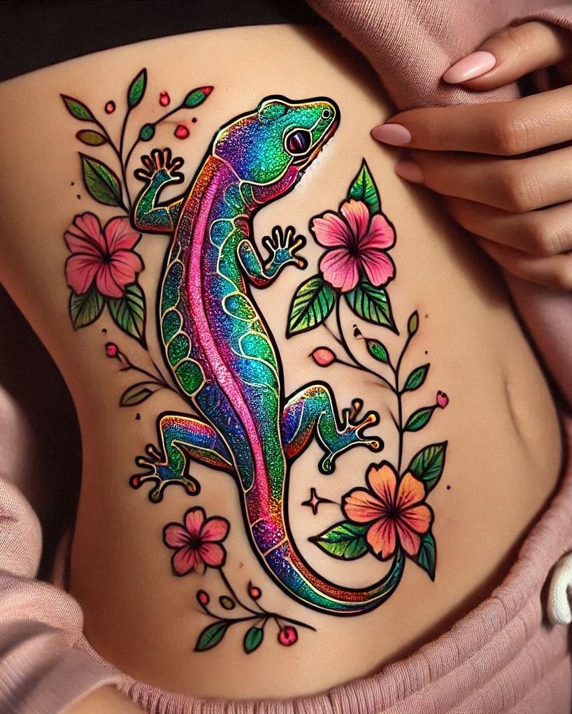 Show your love for these fascinating creatures with a lizard-inspired reptile tattoo. A perfect design for nature and tattoo enthusiasts!