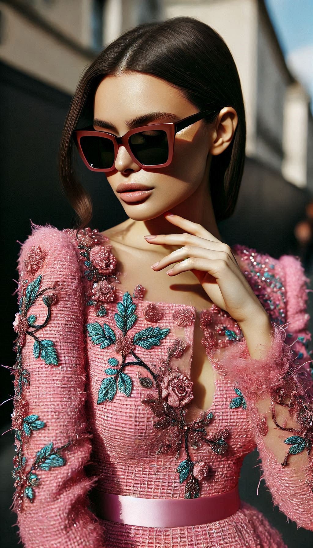 Embrace timeless elegance with this pink tweed dress. Ideal for any special event, it’s a wardrobe essential.