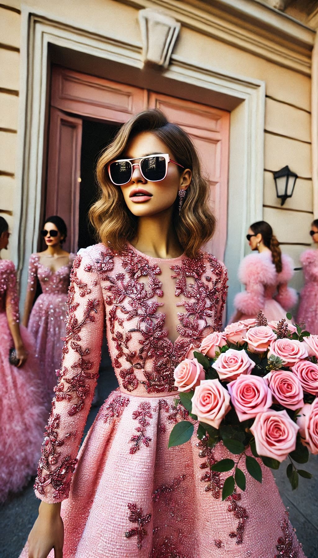 Turn heads at your next event with this chic pink tweed dress. The perfect mix of classic charm and modern flair!