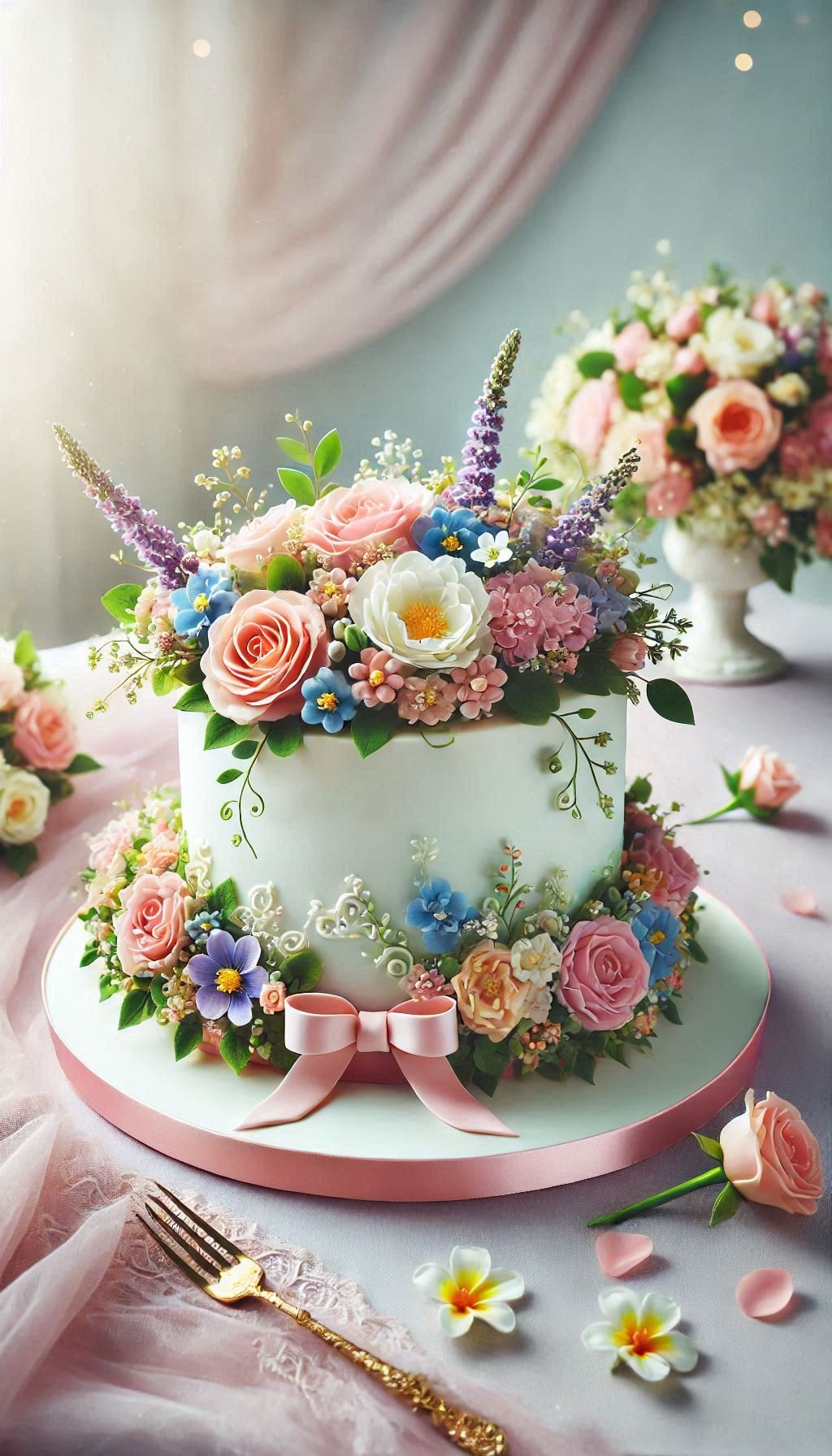 This wedding cake, with smooth buttercream and fresh flowers, is the epitome of natural elegance. A sweet treat that’s visually stunning.