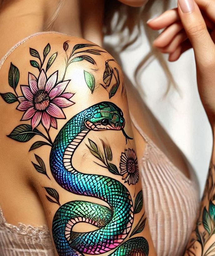 Embrace the power and mystery of a snake tattoo. A unique design that showcases your wild and fearless nature!