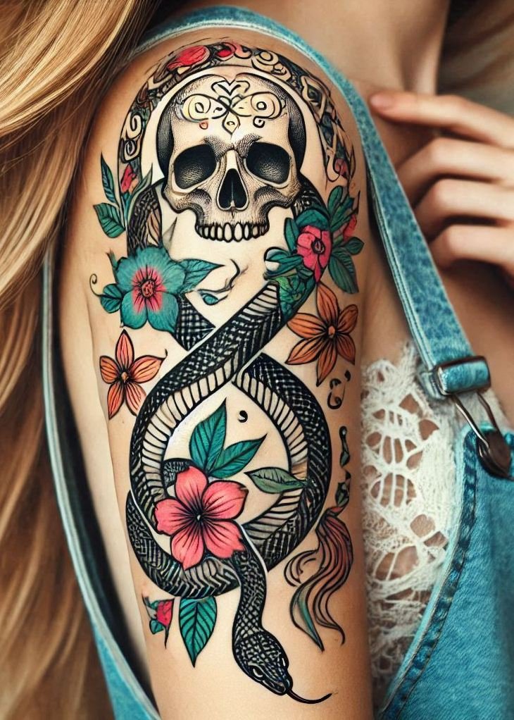 Embrace the elegance of the serpent with a beautiful snake tattoo. Perfect for those who love a touch of danger in their ink!