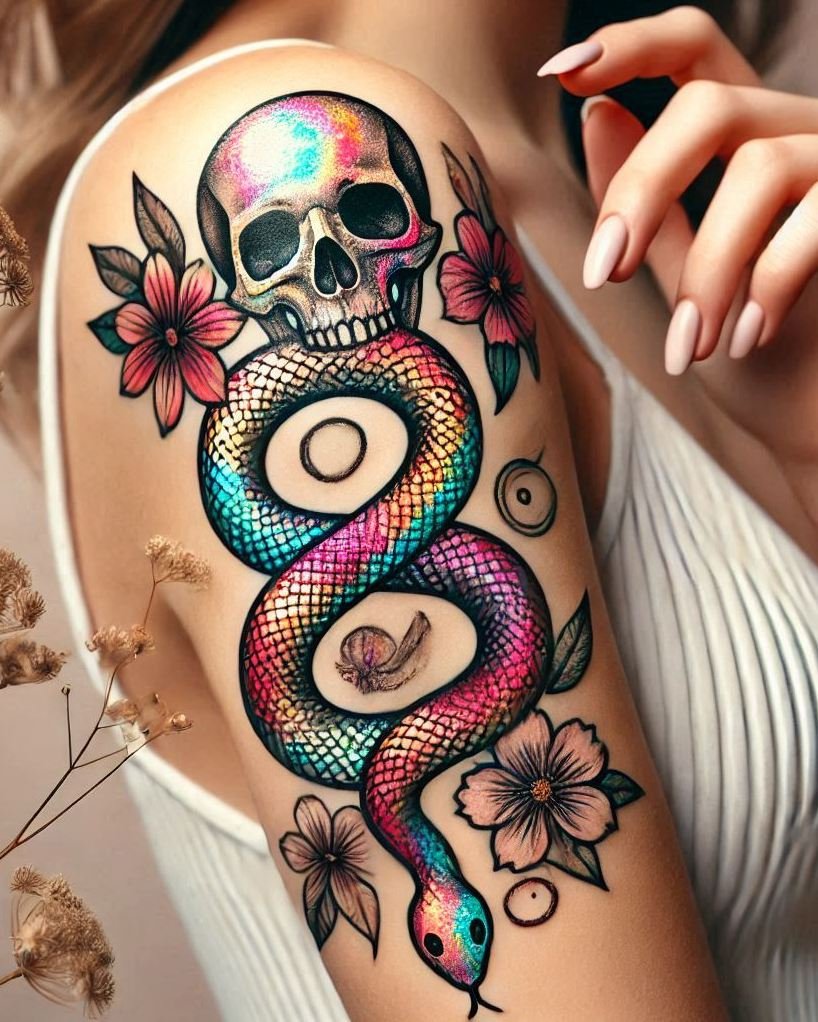 Get ready to make a bold statement with a snake tattoo. Perfect for those who love a mix of danger and elegance!