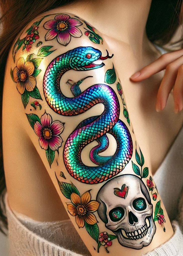 Embrace the power and mystery of a snake tattoo. A unique design that showcases your wild and fearless nature!
