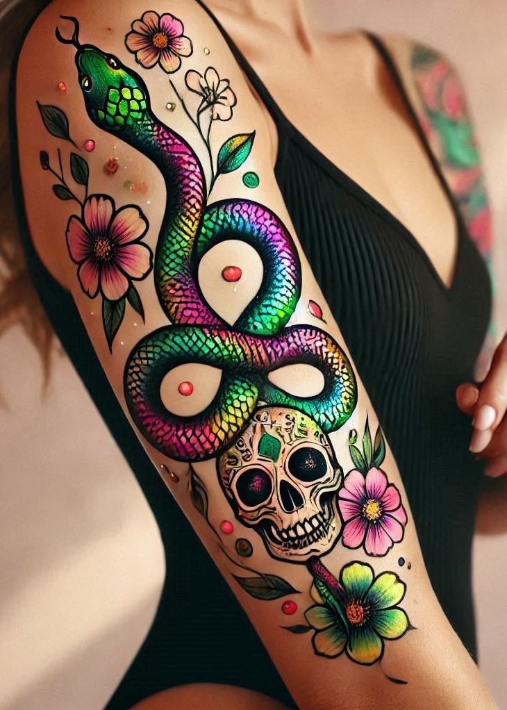 Showcase your strength and resilience with a snake tattoo. Perfect for those who embrace change and transformation!