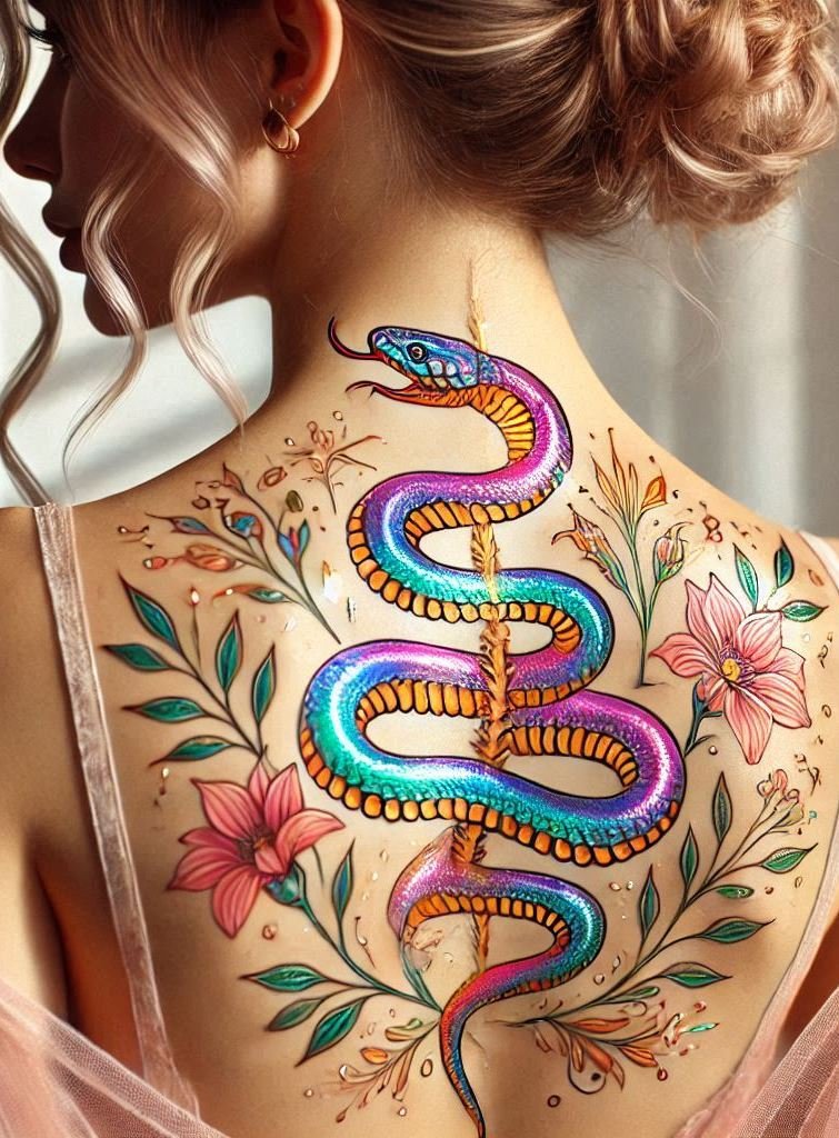 Embrace your inner warrior with a fierce snake tattoo. A bold design that’s perfect for showcasing your strength and resilience!