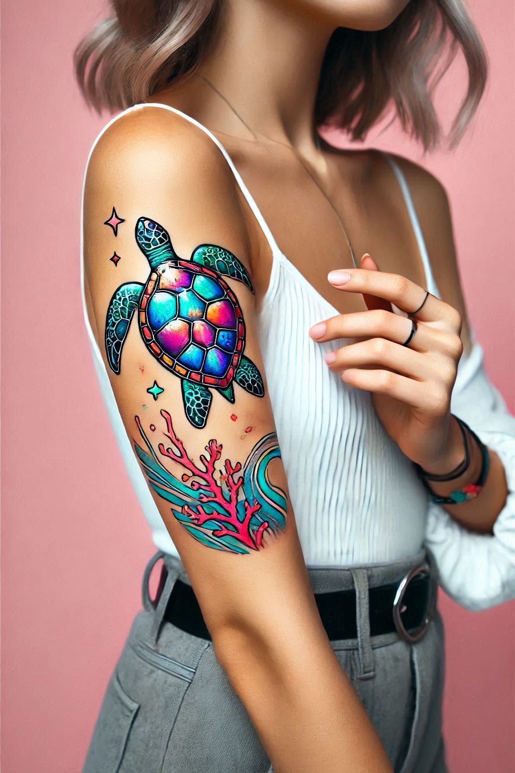 Embrace your inner wanderer with a turtle tattoo. A perfect way to represent life's long journey and the wisdom gained along the way!