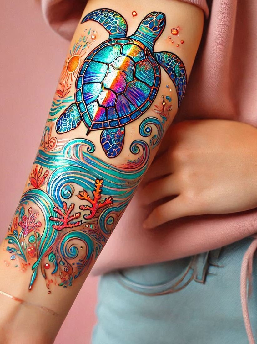 Embrace the beauty of nature with a charming turtle tattoo. A symbol of patience and long-lasting resilience!