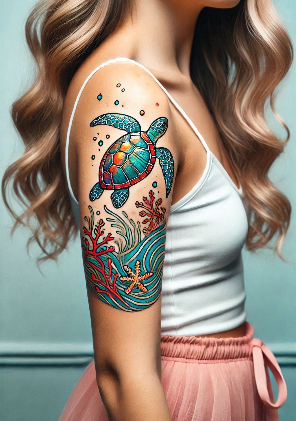 Embrace the serenity and beauty of a turtle tattoo. A timeless design that symbolizes life's peaceful journey!