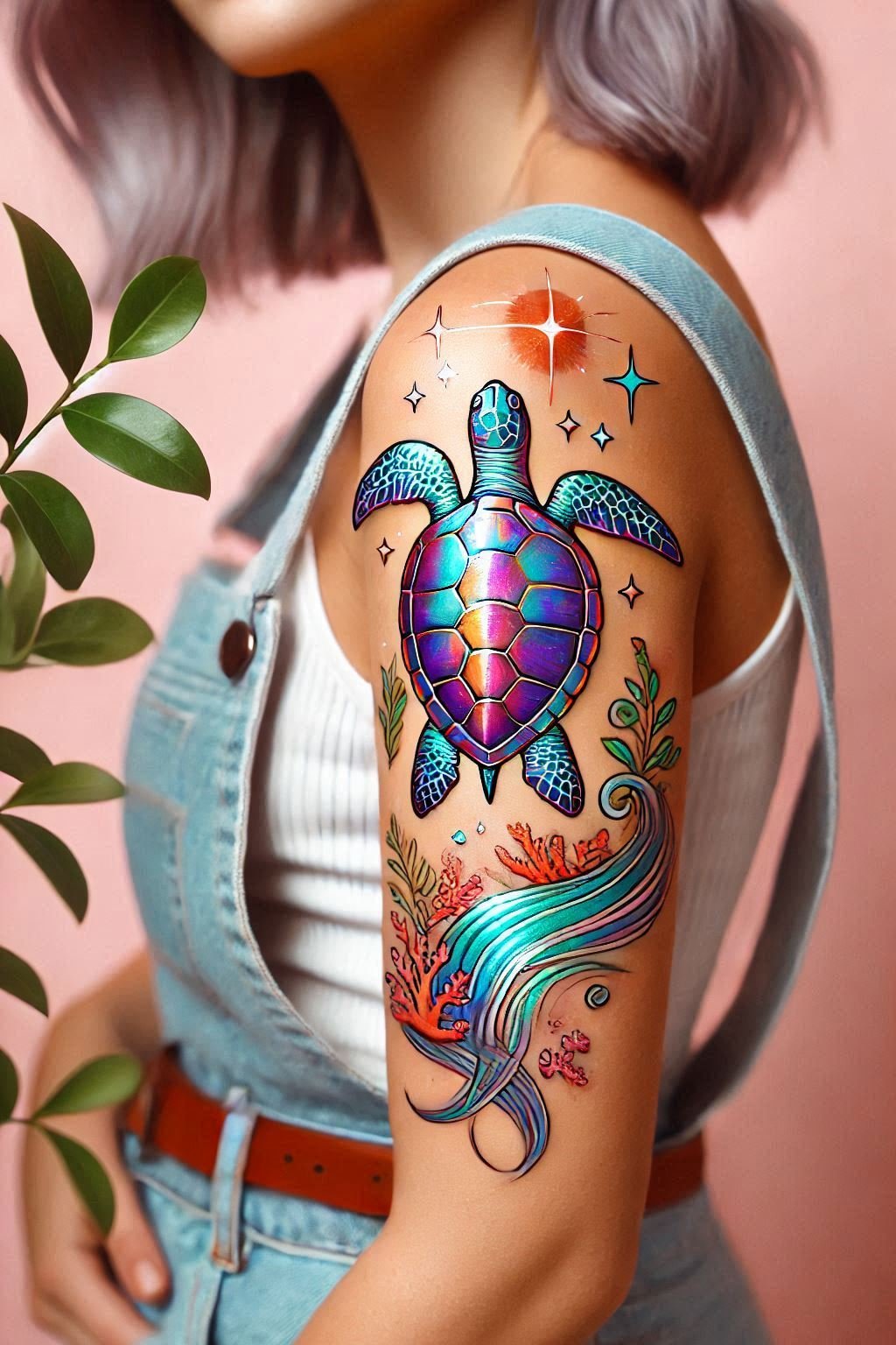 Embrace your love for marine life with a turtle tattoo. A unique design that represents patience, wisdom, and a serene spirit!